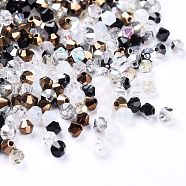 Czech Glass Beads, Faceted, Bicone, Black, 3x2.5~3mm, Hole: 0.8mm, about 720pcs/bag(GLAA-I045-01A-06)