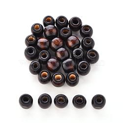 Coconut Brown Barrel Natural Wood Beads, Lead Free, 12x11mm, Hole: 5mm(X-WOOD-S030-08-LF)