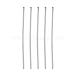 304 Stainless Steel Flat Head Pins, Stainless Steel Color, 65x0.7mm, 21 Gauge, Head: 1.5mm(X-STAS-R046-65mm)