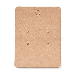Blank Kraft Paper Earring Display Cards, Rectangle, BurlyWood, 7.8x5.8x0.05cm, Hole: 1.5mm(CDIS-G005-12)