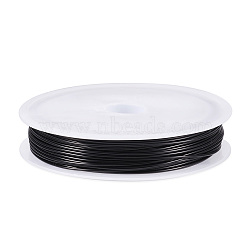 Copper Jewelry Wire, Round, Black, 20 Gauge, 0.8mm, about 26.25 Feet(8m)/Roll(CWIR-TAC0002-02F-01)