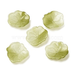 Glass Beads, Lotus Petal, Dark Sea Green, 24.5x24x6.5mm, Hole: 1.2mm(X1-GLAA-Q095-01E)