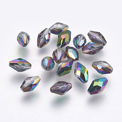 Imitation Austrian Crystal Beads, Grade AAA, Faceted, Oval, Colorful, 6x9.5mm, Hole: 0.7~0.9mm(SWAR-F054-9x6mm-31)