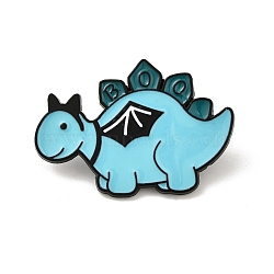 Dinosaur Enamel Pins, Alloy Brooches for Backpack Clothes, Sky Blue, 23.5x33mm(JEWB-Q009-03C)