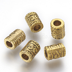 Tibetan Style Alloy Beads, Column, Antique Golden, Lead Free & Cadmium Free & Nickel Free, 9x7mm, Hole: 3.5mm(X-GLF0834Y-NF)