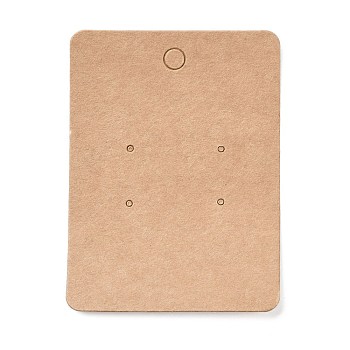 Blank Kraft Paper Earring Display Cards, Rectangle, BurlyWood, 7.8x5.8x0.05cm, Hole: 1.5mm