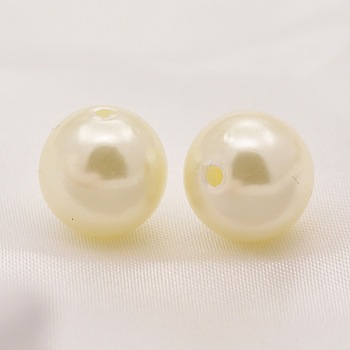 ABS Plastic Imitation Pearl Round Beads, White, 5mm, Hole: 1.5mm, about 5054pcs/361g