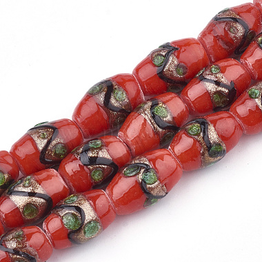 15mm Red Drum Lampwork Beads