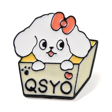 White Dog Alloy+Enamel Enamel Pins