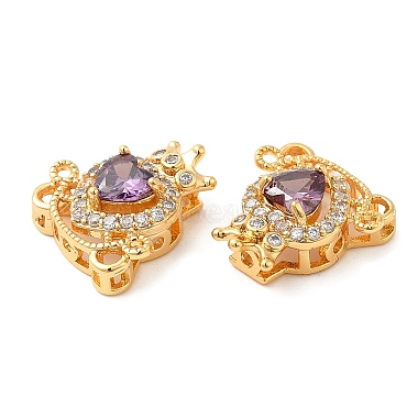 Brass Micro Pave Purple Cubic Zirconia Charms(KK-F860-74G-01)-2