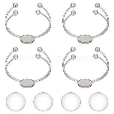 Clear 304 Stainless Steel Cuff Bangles
