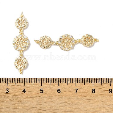 Brass Pave Clear Cubic Zirconia Connector Charms(KK-F867-42G)-3