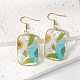 Resin & Dried Flower Rectangle Dangle Earrings(FS-WG21EF9-06)-1