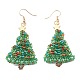 Glass Seed Beads Christmas Tree Dangle Earrings(EJEW-JE04482)-1
