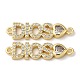 Rack Plating Brass Pave Clear Cubic Zirconia Connector Charms(KK-K332-39G)-1
