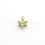 Alloy Rhinestone Pendants, Star, Golden, Peridot, 15.5x11x6.5mm, Hole: 1.5mm(ALRI-WH0002-03G-04)