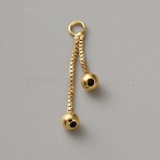 Brass Pendants, Tassel Charms, Real 14K Gold Plated, 29x4mm, Hole: 2.5mm(KK-WH0095-28G)