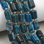 Natural Apatite Beads Strands, Faceted, Column, with Seed Beads, 13.5~15.5x9.5~10.5x9.5~10.5mm, Hole: 1mm, about 22~24pcs/strand, 15.35''(39cm)~16.34''(41.5cm)(G-D103-A03)