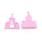 Cartoon Resin Cabochons, DIY Hair Accessories, Castle, Pink, 36x33.5x13.5mm(CRES-WH0006-01B)