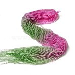 Transparent Gradient Color Glass Beads Strands, Faceted Round, Medium Violet Red & Lime Green, 3x2.8mm, Hole: 0.9mm, about 123pcs/strand, 14.53''(36.9cm)(X1-GLAA-H021-01B-01)