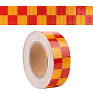 Waterproof PVC Reflective Warning Stickers, Safety Sign Caution Tartan Decals for Vehicle, Goldenrod, 50x0.3mm, about 25m/roll(FIND-WH0152-070D)