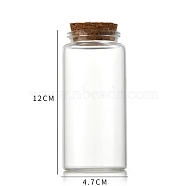 Glass Bottle, with Cork Plug, Wishing Bottle, Column, Clear, 4.7x12cm, Capacity: 150ml(5.07fl. oz)(CON-WH0085-73G)