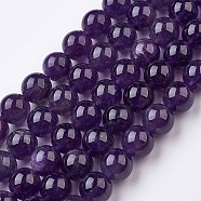 Natural Amethyst Bead Strands, Round, 10mm, Hole: 0.5mm, about 41pcs/strand, 15.5 inch(39.5cm)(G-J376-20-10mm)