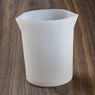 Silicone Epoxy Resin Mixing Measuring Cups, For UV Resin, Epoxy Resin Jewelry Making, Column, White, 101x81x109mm, Inner Diameter: 74x99mm, Capacity: 350ml(11.84fl. oz)(DIY-G091-07F)