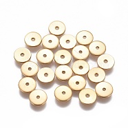 Ion Plating(IP) 304 Stainless Steel Spacer Beads, Flat Round, Golden, 6x0.8mm, Hole: 1mm(STAS-G200-02A-G)