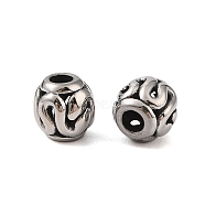 304 Stainless Steel European Beads, Large Hole Beads, Round, Antique Silver, 10mm, Hole: 4mm(STAS-N106-03AS)