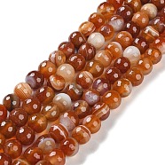 Natural Agate Beads Strands, Dyed & Heated, Faceted, Round, Sienna, 10mm, Hole: 0.8mm, about 37pcs/strand, 14.96''(38cm)(G-M437-B01-01J)