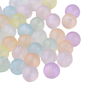 Transparent Acrylic Beads, Glitter Beads, Round, No Hole, Mixed Color, 6mm, about 4000pcs/500g(MACR-N006-25B-B01)
