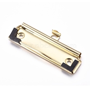 Iron Stationery Splint, Folders Clips, Office School Supplies, Light Gold, 10x4.1x0.9cm, Hole: 4.5mm and 7mm(AJEW-WH0114-16LG)