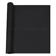 Lichee Pattern PU Leather Fabric Sheet, for DIY Craft, Furniture, Decoration, Black, 140x0.05cm, 1m/sheet(DIY-WH0304-586A)