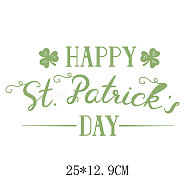 Saint Patrick's Day Theme PET Sublimation Stickers, Heat Transfer Film, Iron on Vinyls, for Clothes Decoration, Word, 129x250mm(PW-WG82990-08)
