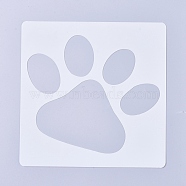 Plastic Painting Stencils, Drawing Template, for Painting on Scrapbook Fabric Tiles Floor Furniture Wood, Dog Paw Prints, White, 15.2x15.2x0.02cm(DIY-WH0156-73)