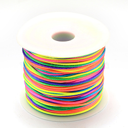 Nylon Thread, Rattail Satin Cord, Colorful, 1.0mm, about 76.55 yards(70m)/roll(NWIR-R025-1.0mm-10)