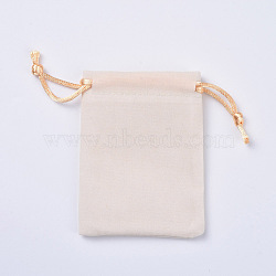 ベルベットパッキングポーチ, 巾着袋, 小麦, 9.2~9.5x7~7.2センチ(TP-I002-7x9-02)
