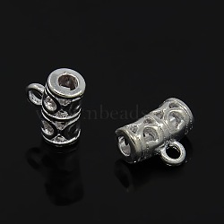 Tibetan Style Alloy Hangers, Bail Beads, Cadmium Free & Nickel Free & Lead Free, Silver Color Plated, about 11.5mm long, 9mm wide, 5.5mm thick, hole: 2mm(K0836022)