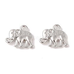 Vintage Elephant Charms, Tibetan Style Alloy Charms, Cadmium Free & Nickel Free & Lead Free, Platinum, 12x14x2.5mm, Hole: 1mm(X-PALLOY-ZN-47017-N-FF)