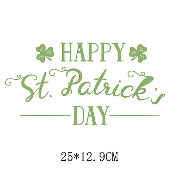 Saint Patrick's Day Theme PET Sublimation Stickers, Heat Transfer Film, Iron on Vinyls, for Clothes Decoration, Word, 129x250mm
