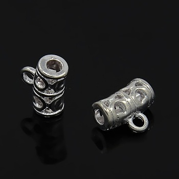 Tibetan Style Alloy Hangers, Bail Beads, Cadmium Free & Nickel Free & Lead Free, Silver Color Plated, about 11.5mm long, 9mm wide, 5.5mm thick, hole: 2mm