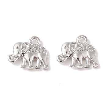 Vintage Elephant Charms, Tibetan Style Alloy Charms, Cadmium Free & Nickel Free & Lead Free, Platinum, 12x14x2.5mm, Hole: 1mm