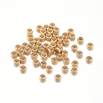 201 Stainless Steel Spacer Beads, Rondelle, Golden, 2x1mm, Hole: 1.2mm