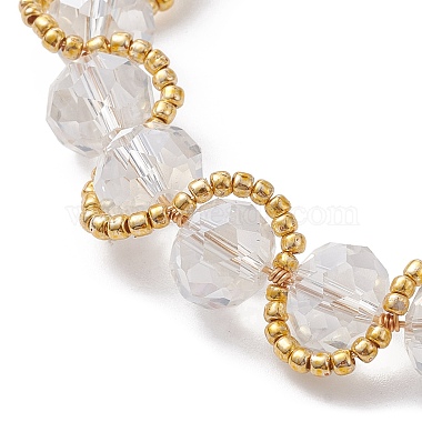 Glass & Seed Beaded Bracelet with Golden Alloy Clasps(BJEW-JB10126)-3