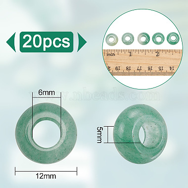 20Pcs Natural Green Aventurine European Beads(G-OC0004-54)-2