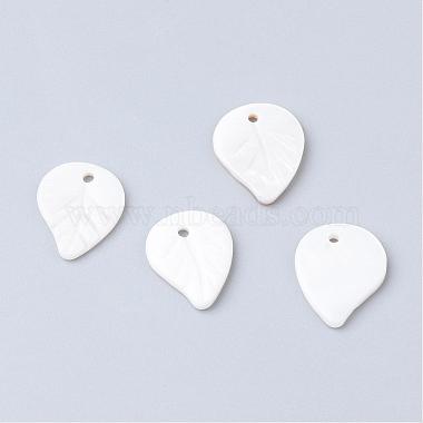 White Leaf Freshwater Shell Charms