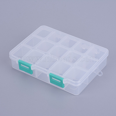 MediumTurquoise Rectangle Plastic Beads Containers