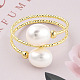 Natural Pearl Beaded Wrapped Cuff Ring(RJEW-T026-04G)-3