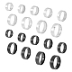 18Pcs 18 Style 201 Stainless Steel Plain Band Ring for Women(RJEW-UN0002-49)-1